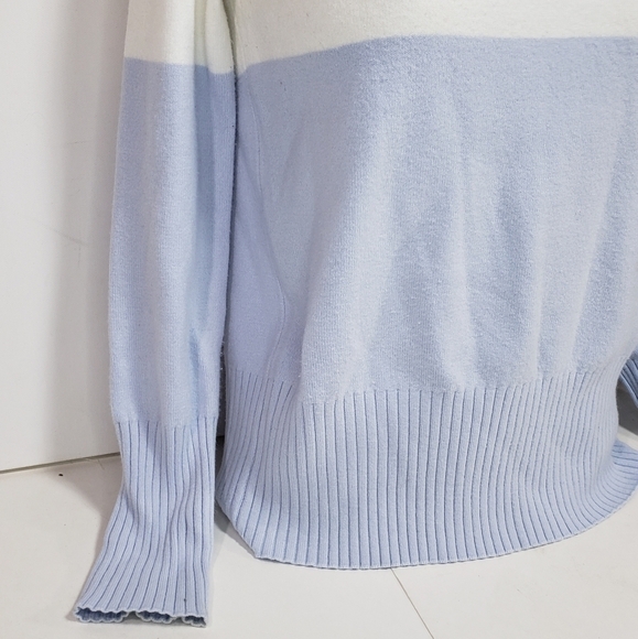 French Connection 3/4 Sleeve Cozy Stripped Sweater - Picture 6 of 7